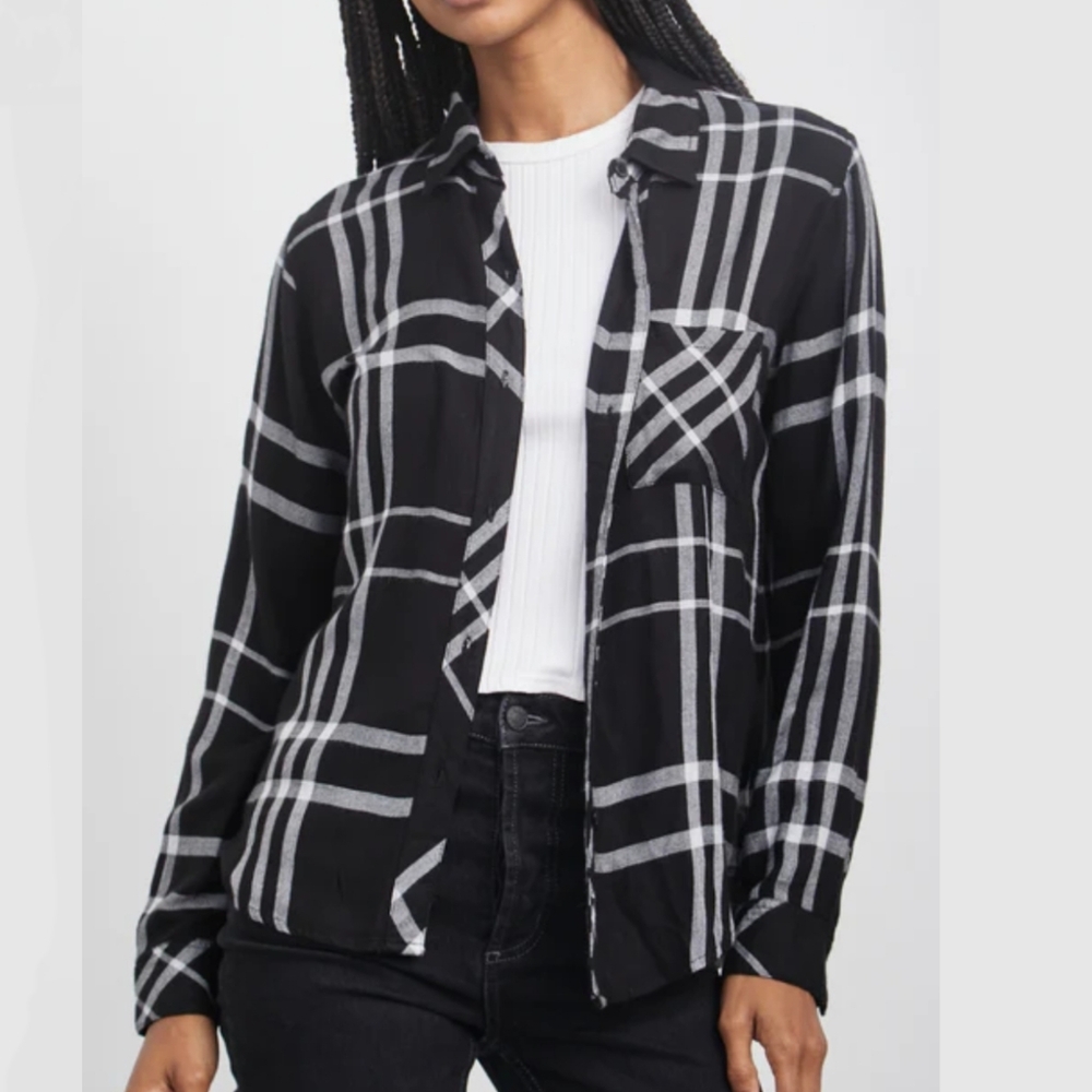 Rail Hunter Shirt Long Sleeve Plaid Button down flannel black